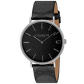 Coach Charles Black Dial Black Leather Strap Watch for Men - 14602157