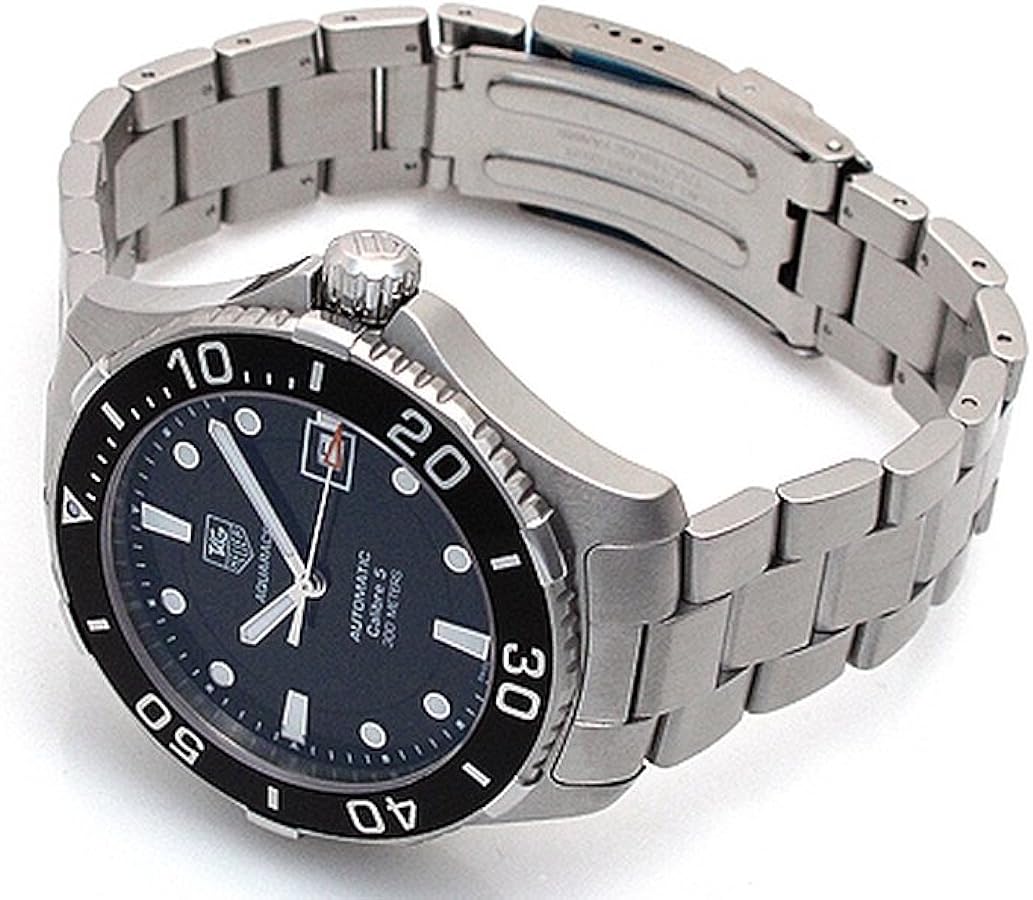 Tag Heuer Aquaracer Automatic Caliber 5 Black Dial Silver Steel Strap Watch for Men - WAN2110.BA0822