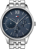 Tommy Hilfiger Damon Chronograph Blue Dial Silver Steel Strap Watch for Men - 1791416