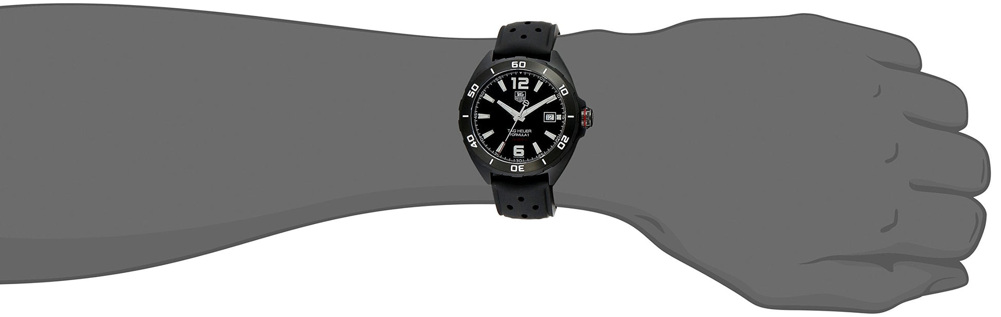 Tag Heuer Formula 1 Automatic 41mm Black Dial Black Rubber Strap Watch for Men - WAZ2115.FT8023