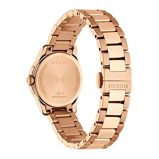 Gucci G Timeless Quartz Rose Gold Dial Rose Gold Steel Strap Watch For Women - YA126567