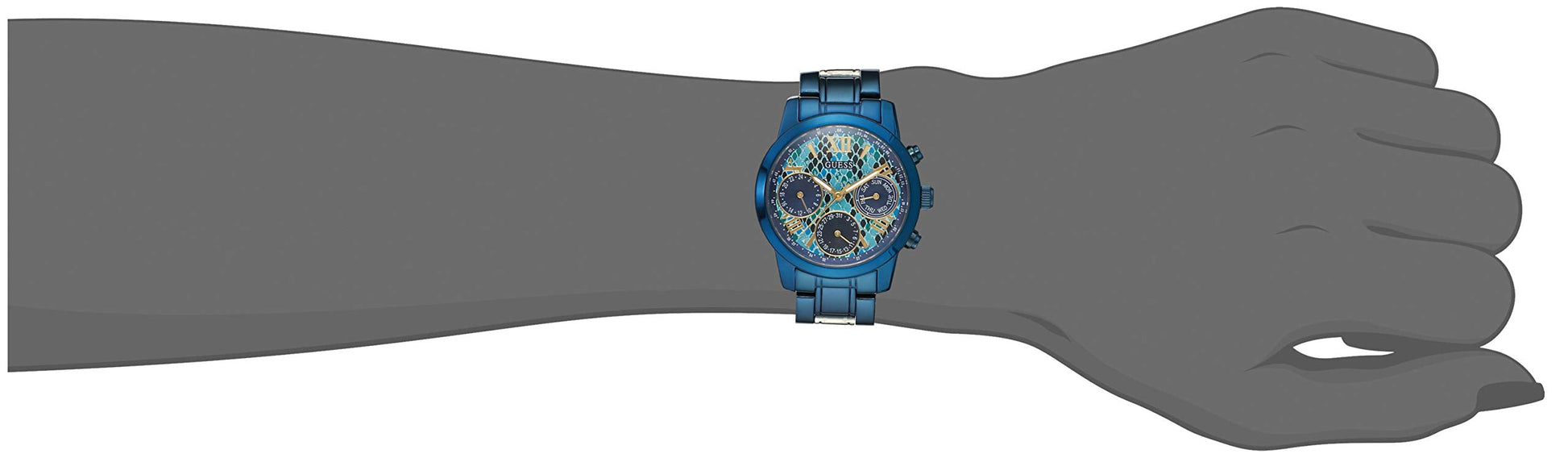 Guess Sunrise Multifunction Blue Dial Blue Steel Strap Watch for Women - W0448L10