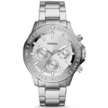 Fossil Bannon Multifunction Chronograph Silver Dial Silver Steel Strap Watch for Men - BQ2490