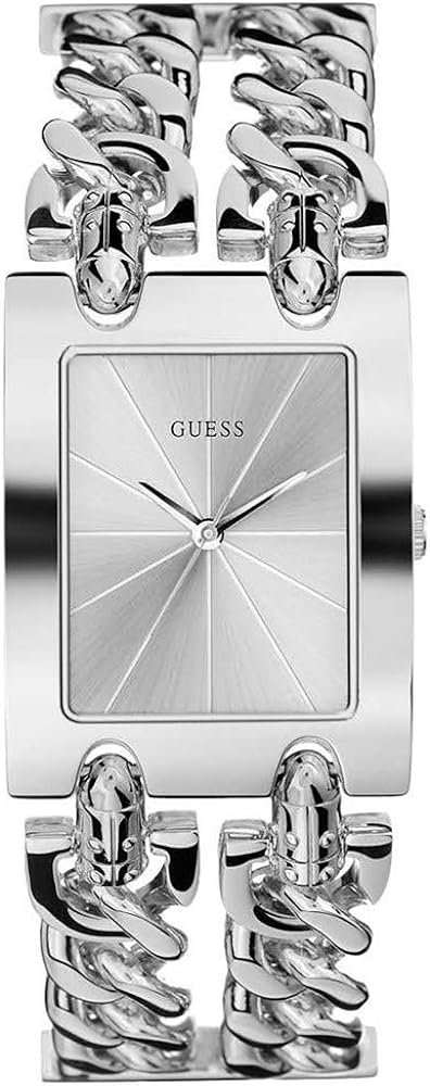 Guess Mod Heavy Metal Silver Dial Silver Steel Strap Watch For Women - W1117L1