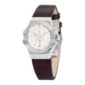 Maserati Potenza Silver Dial Brown Leather Strap Watch For Women - R8851108506