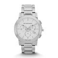 Burberry The City Chronograph Silver Dial Silver Steel Strap Watch for Men - BU9350