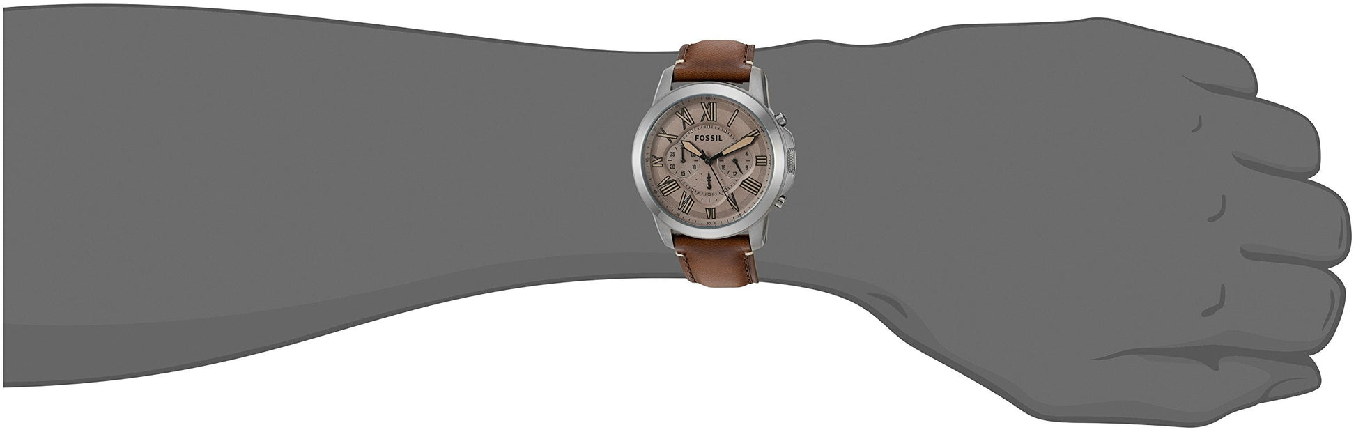 Fossil Grant Chronograph Brown Dial Brown Leather Strap Watch for Men - FS5214