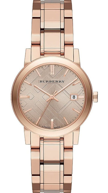 Burberry The City Rose Gold Dial Rose Gold Steel Strap Watch for Women - BU9135