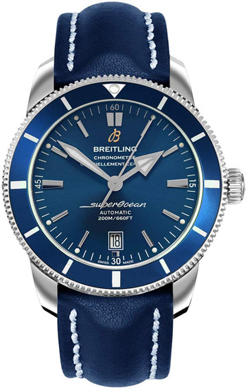 Breitling Superocean Heritage II Calibre B20 42mm Blue Leather Strap Mens Watch - AB202016