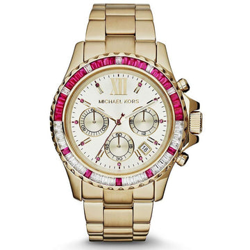 Michael Kors Everest Chronograph Gold Dial Gold Steel Strap Watch for Women - MK5871