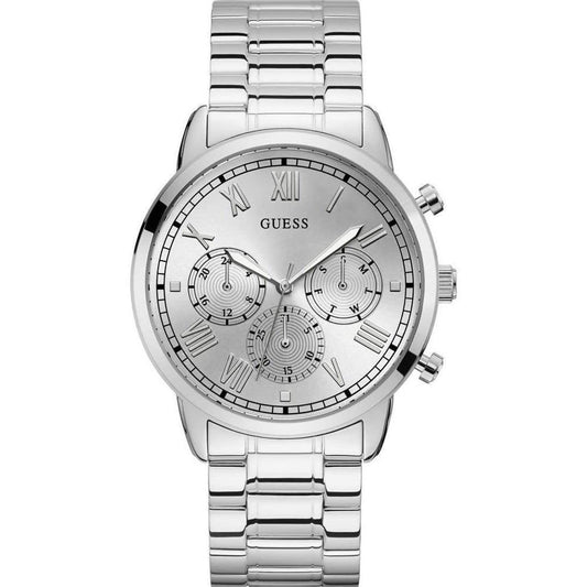 Guess Hendrix Silver Dial Silver Steel Strap Watch for Men - GW0066G1