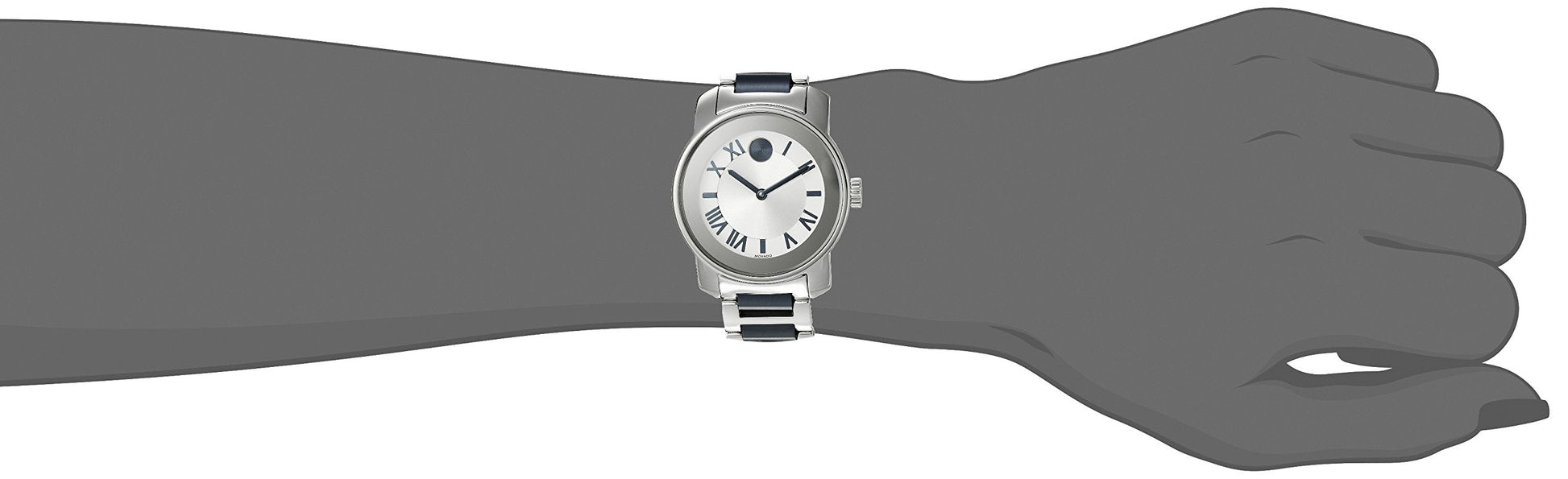 Movado Bold Silver Dial Two Tone Steel Strap Watch For Women - 3600354