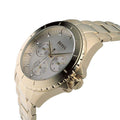 Hugo Boss Premiere White Dial Gold Steel Strap Watch for Women - 1502445