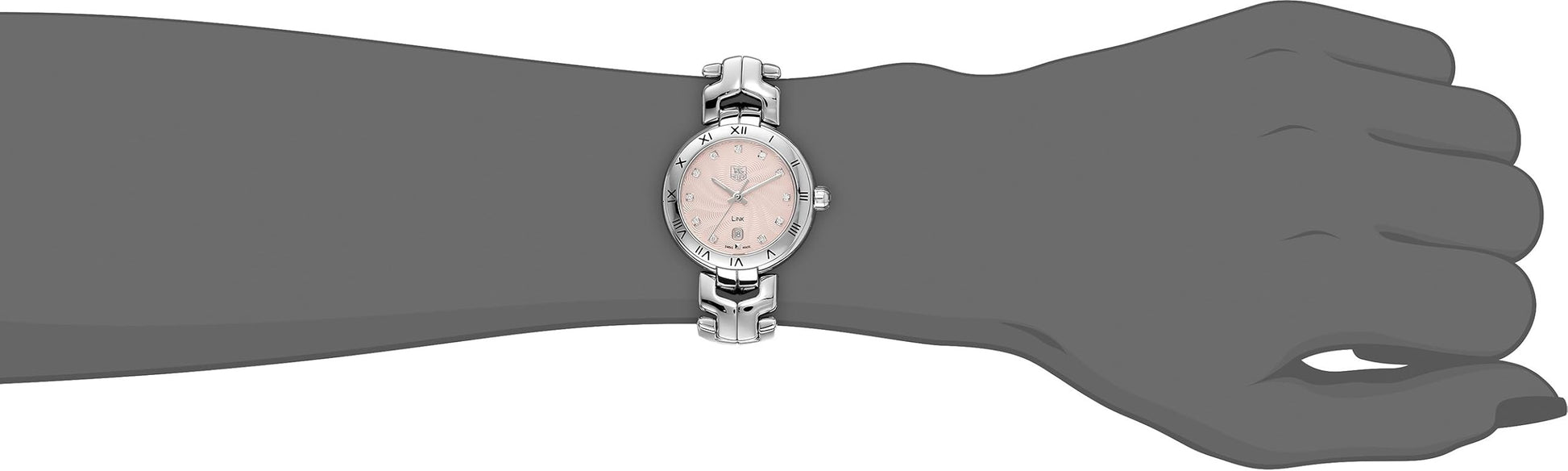 Tag Heuer Link Diamonds Pink Dial Silver Steel Strap Watch for Women - WAT1415.BA0954