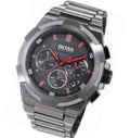 Hugo Boss Supernova Chronograph Grey Dial Grey Steel Strap Watch for Men - 1513361