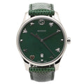 Gucci G-Timeless Quartz Mother of Pearl Green Dial Green Leather Strap Watch For Women - YA1264042