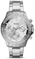 Fossil Bannon Multifunction Chronograph Silver Dial Silver Steel Strap Watch for Men - BQ2490