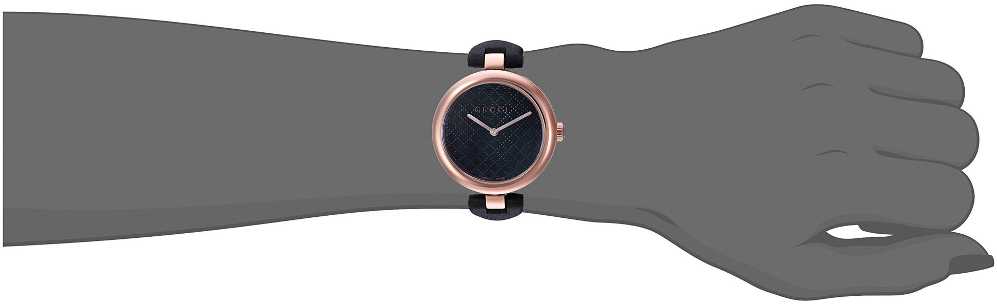 Gucci Diamantissima Quartz Black Dial Black Leather Strap Watch for Women - YA141401