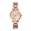 Fossil Carlie Rose Gold Dial Rose Gold Steel Strap Watch for Women - ES4301