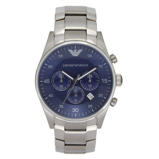 Emporio Armani Sportivo Chronograph Blue Dial Silver Stainless Steel Watch For Men - AR5860