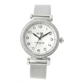 Coach Madison White Dial Silver Mesh Bracelet Watch for Women - 14502651