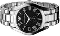 Emporio Armani Valente Black Dial Silver Steel Strap Watch For Men - AR0680