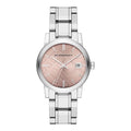 Burberry The City Pink Dial Silver Steel Strap Watch for Women - BU9124