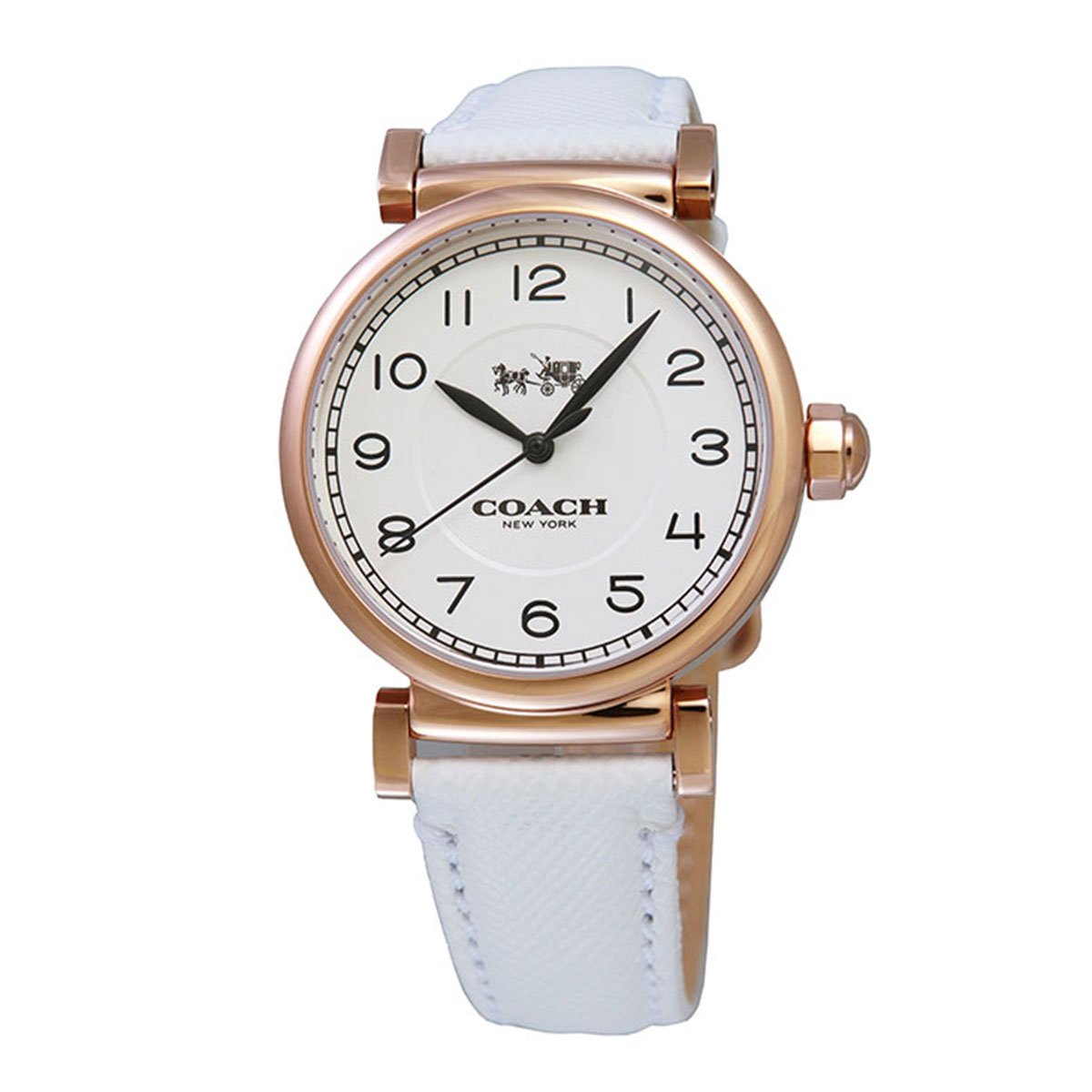 Coach Madison White Dial White Leather Strap Watch for Women - 14502408