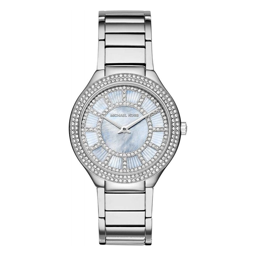 Michael Kors Kerry Mother of Pearl Dial Silver Stainless Steel Strap Watch for Women - MK3395