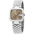 Gucci G Brown Dial Quartz Stainless Steel Watch For Women - YA125413