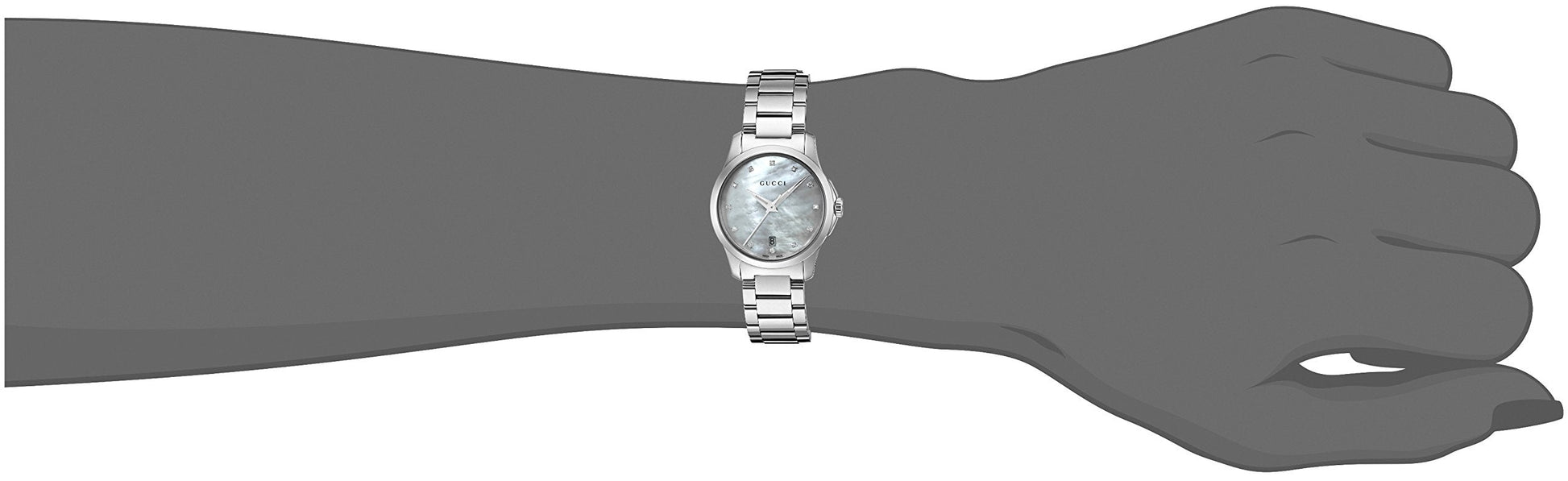 Gucci G Timeless Silver Stainless Steel Mother of Pearl Dial Quartz Watch For Women - YA126542
