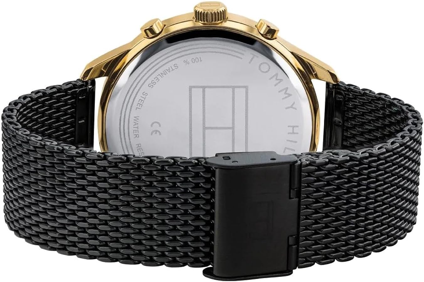 Tommy Hilfiger Chase Quartz Black Dial Black Mesh Bracelet Watch for Men - 1791580