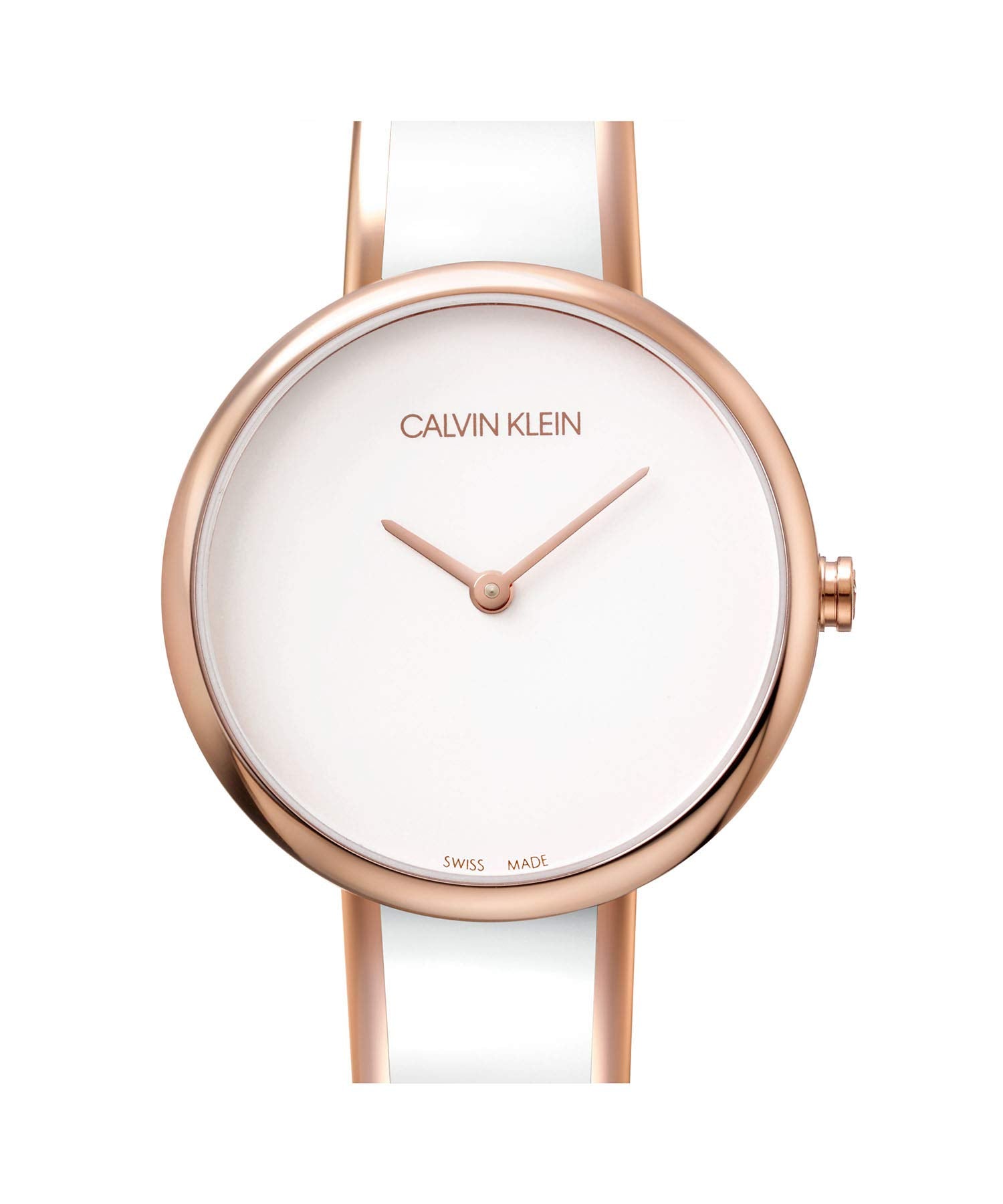 Calvin Klein Seduce White Dial Two Tone Steel Strap Watch for Women - K4E2N616