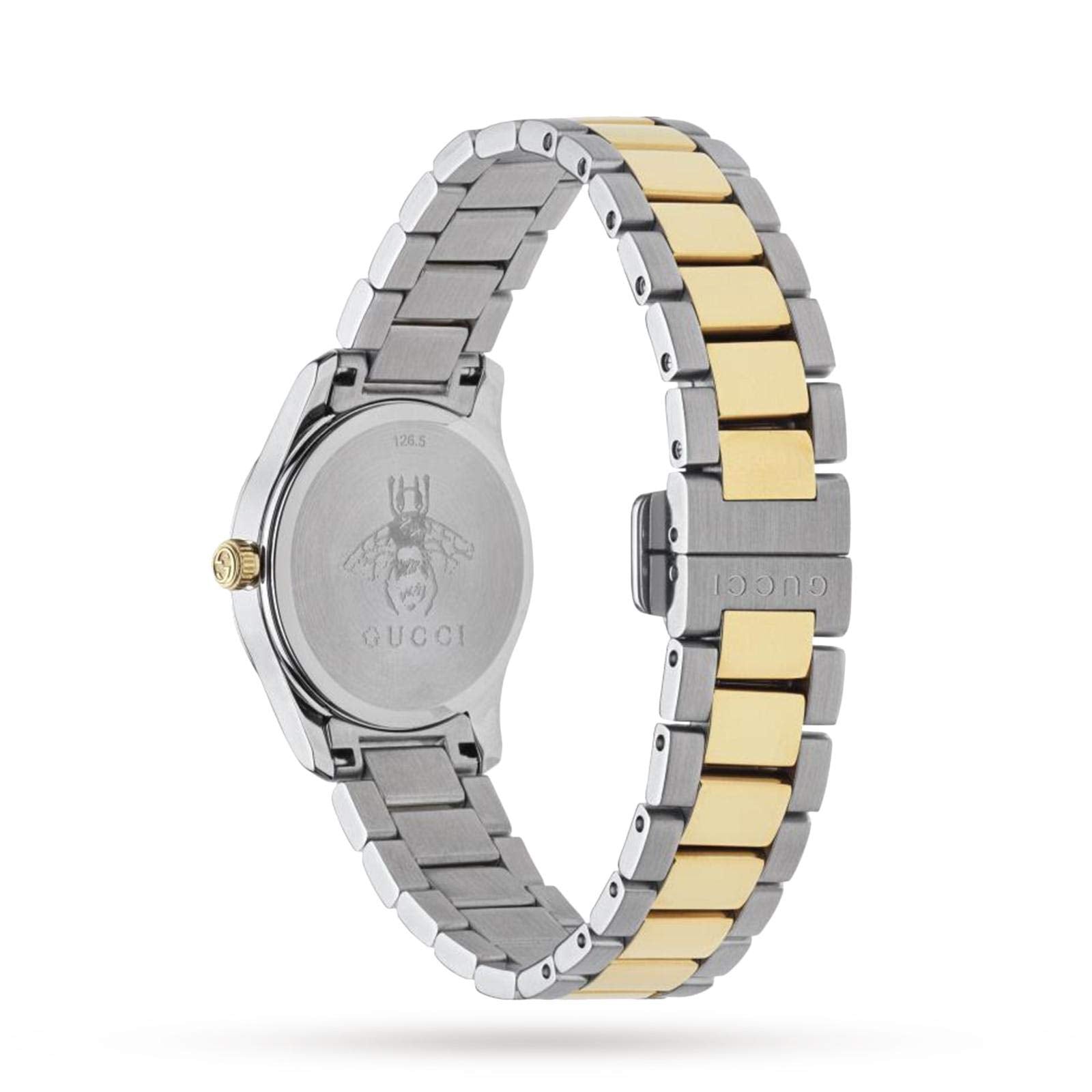 Gucci G Timeless Quartz Diamonds Silver Dial Two Tone Steel Strap Watch For Women - YA1265016