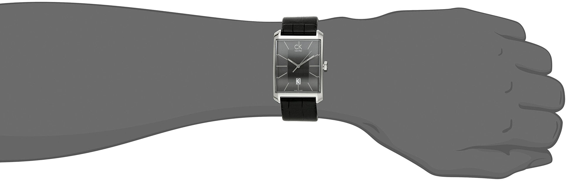 Calvin Klein Window Black Dial Black Leather Strap Watch for Men - K2M21107