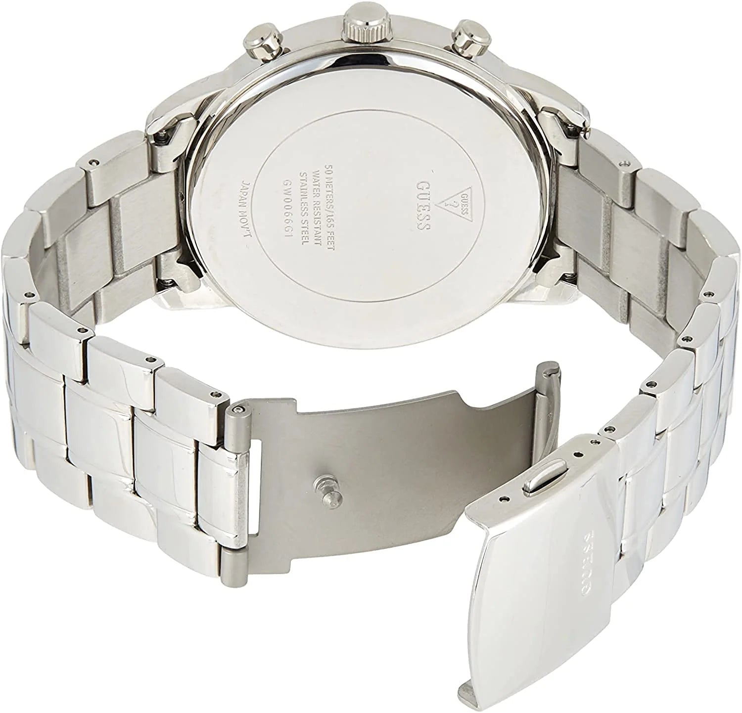 Guess Hendrix Silver Dial Silver Steel Strap Watch for Men - GW0066G1