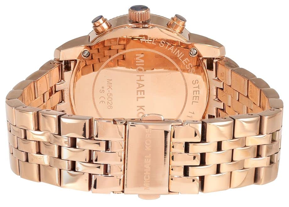 Michael Kors Damen White Dial Rose Gold Steel Strap Watch for Women - MK5026