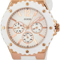 Guess Overdrive Analog White Dial White Rubber Strap Watch for Women - W10614L2