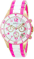 Marc Jacobs Rock Chrono White Dial Two Tone Rubber Strap Watch for Women - MBM2593