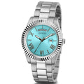 Guess Connoisseur Turquoise Dial Silver Steel Strap Watch for Men - GW0265G11