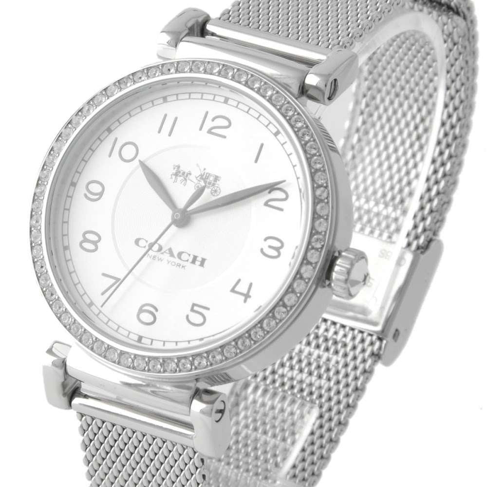 Coach Madison White Dial Silver Mesh Bracelet Watch for Women - 14502651