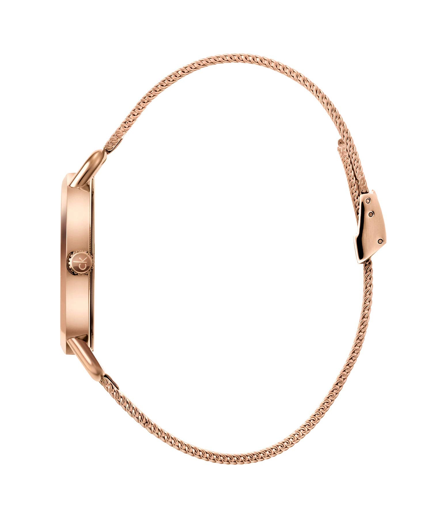 Calvin Klein Even White Dial Rose Gold Mesh Bracelet Watch for Women - K7B23626