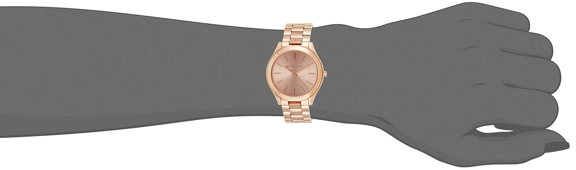 Michael Kors Slim Runway Rose Gold Dial Rose Gold Stainless Steel Strap Watch for Women - MK3197