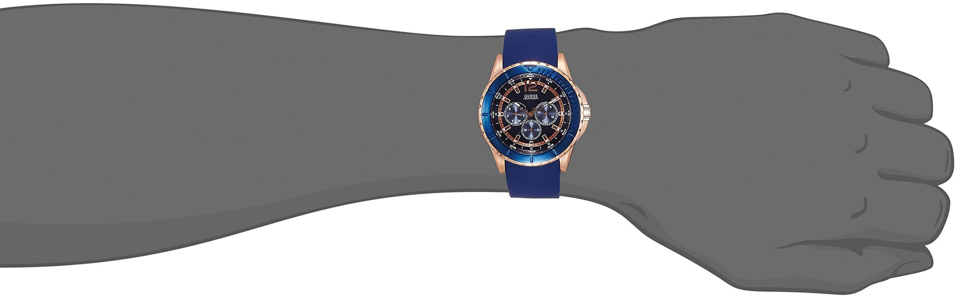 Guess Maverick Blue Dial Blue Rubber Strap Watch for Men - W0485G1