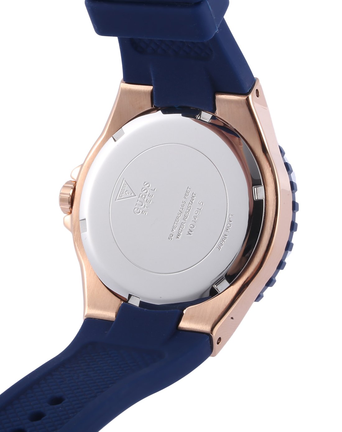 Guess Overdrive White Dial Blue Rubber Strap Watch for Women - W0149L5