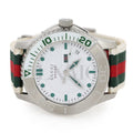 Gucci G Timeless White Dial Two Tone Nylon Strap Watch For Men - YA126231