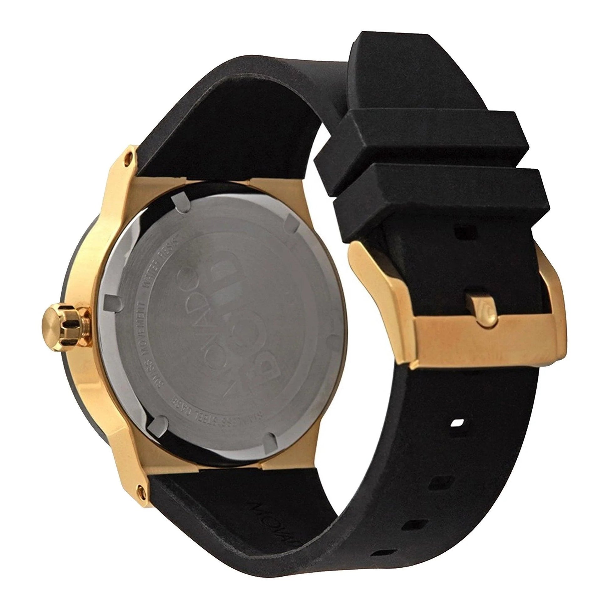 Movado Bold Black Dial Black Rubber Strap Watch for Men - 3600623