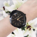 Michael Kors Slim Runway Black Dial Black Steel Strap Watch for Women - MK3317