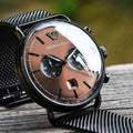 Emporio Armani Aviator Brown Dial Grey Mesh Bracelet Watch For Men - AR11141