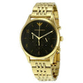 Emporio Armani Classic Chronograph Black Dial Gold Steel Strap Watch For Men - AR1893